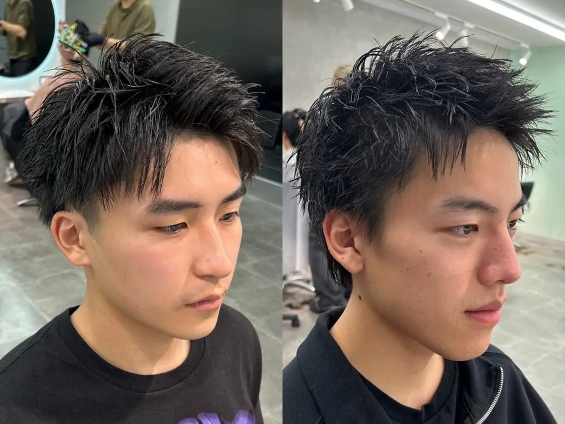 メンズ アップバング ビジネス メンズショート カット 保立メンズパーマ /メンズカット船橋駅のヘアスタイル