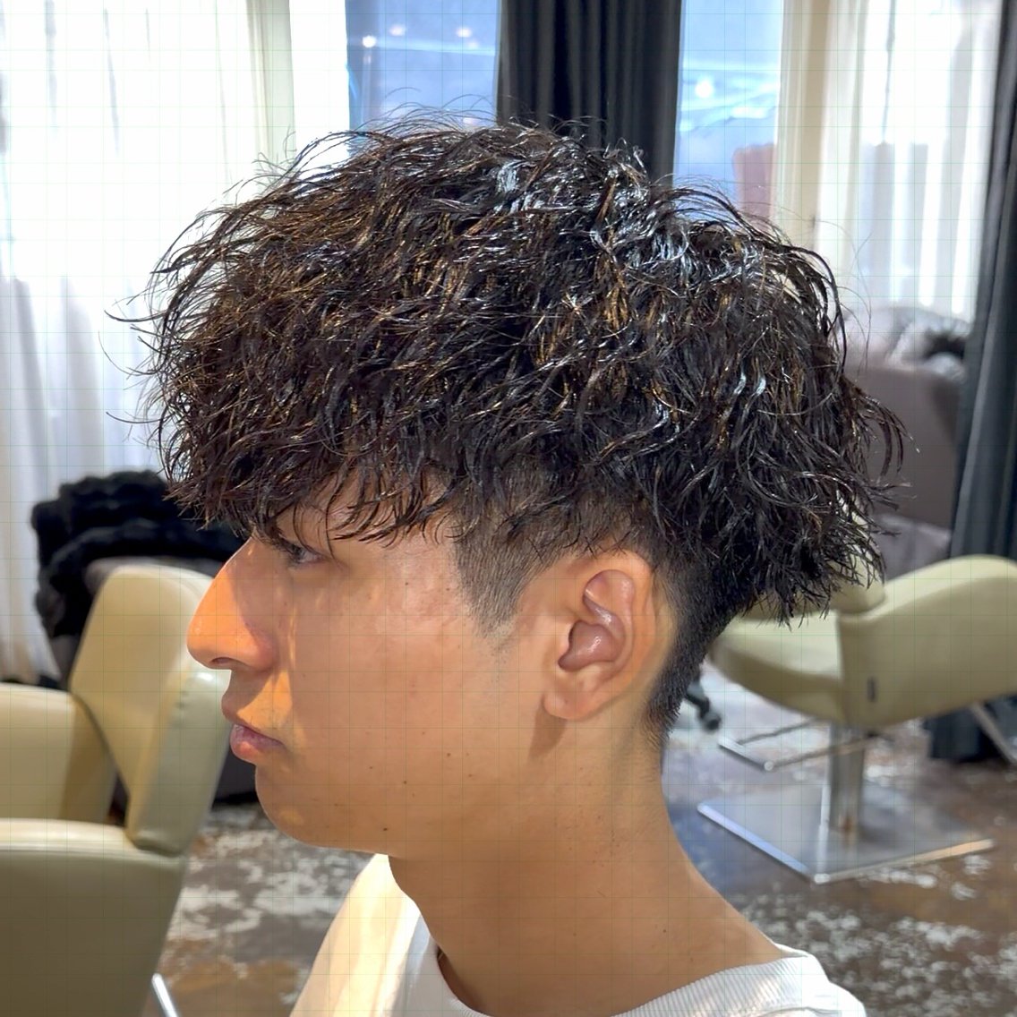 メンズ カット パーマ 原田 黎也のヘアスタイル