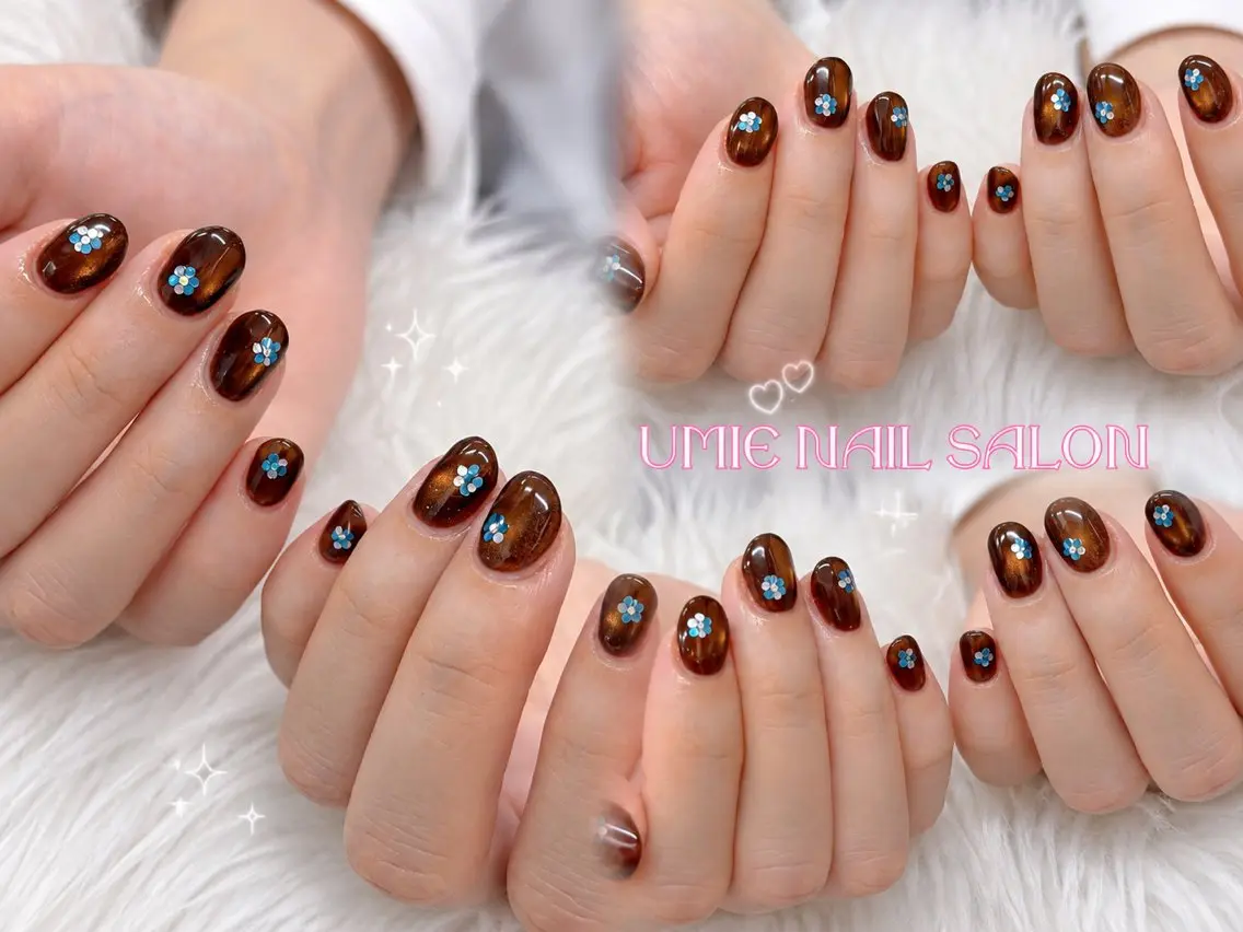 ネイル フットネイル フレンチネイル ジェルネイル ガラスフレンチ マグネットネイル ハンドネイル UMIE NAIL SALONのネイルデザイン