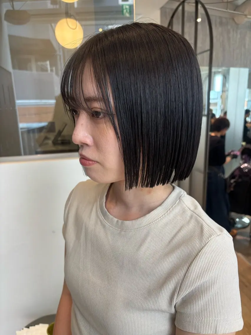 ショート カット ヘアカラー 縮毛矯正 西田 美侑/ 前髪・顔周りカットのヘアスタイル
