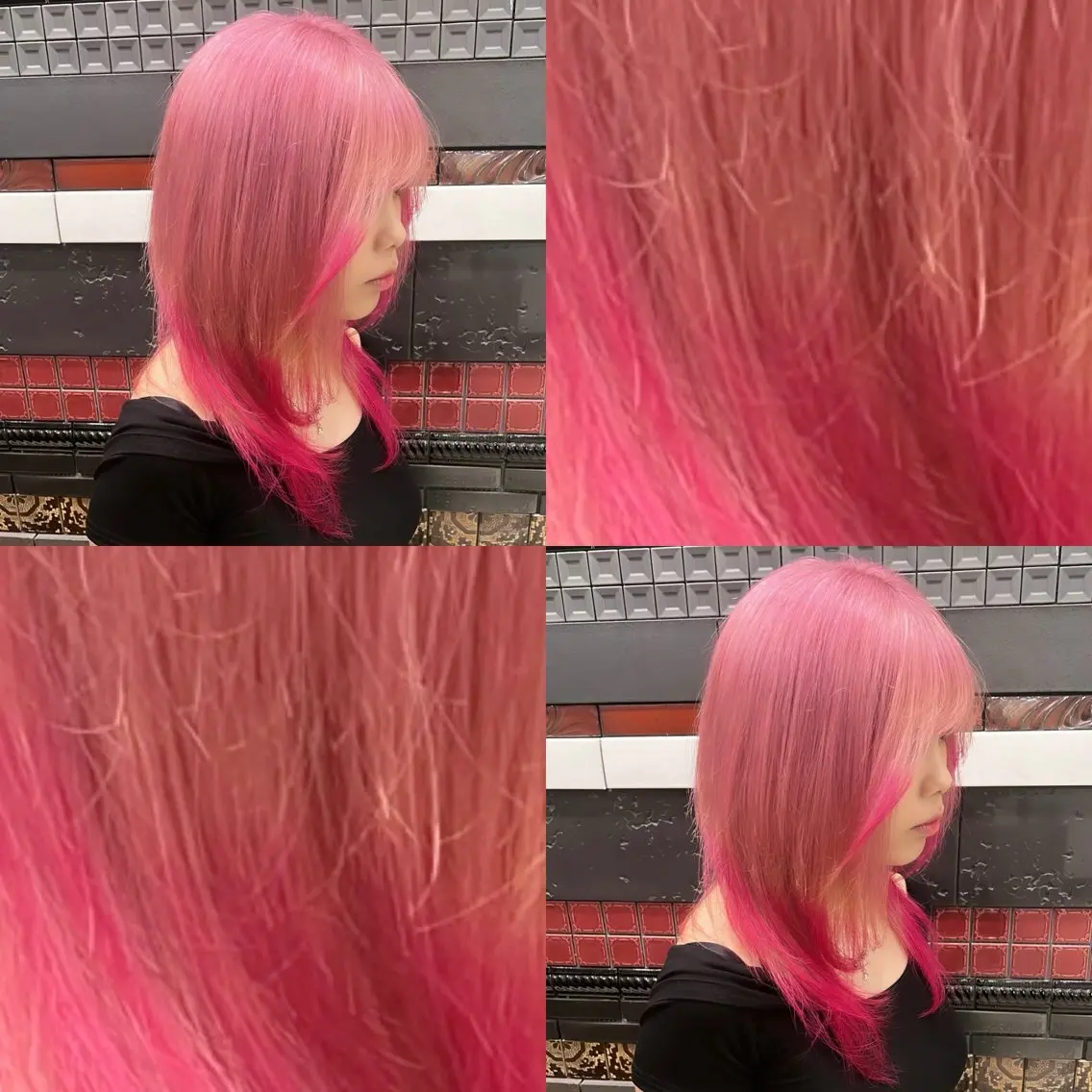 セミロング カラー 問屋町のブリーチデザ イン屋さん🌈ゆうまのヘアスタイル
