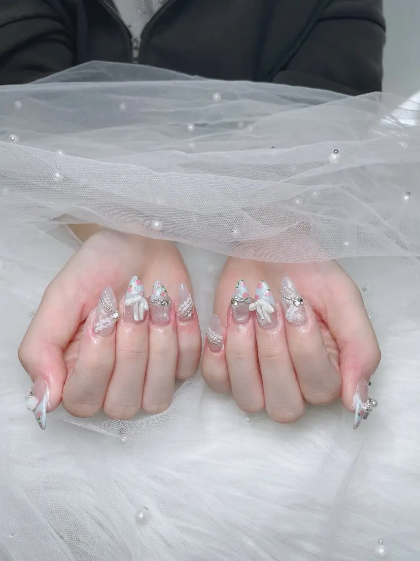 ネイル 長さ出し ジェルネイル 韓国ネイル 持ち込み ワンホンネイル ハンドネイル Sora nail 長さ出し専門店のネイルデザイン