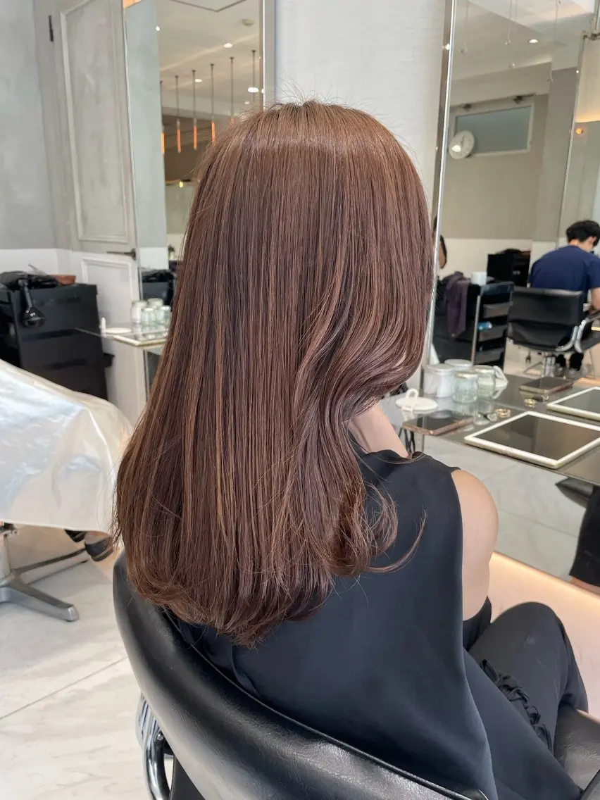 ロング ヘアカラー トリートメント ヘッドスパ ヘアセット オリーブ カラー✨有坂映哉のヘアスタイル