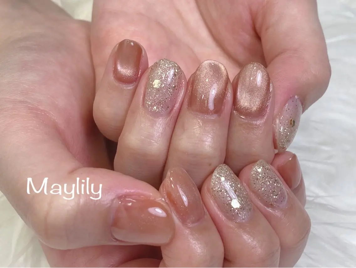 ネイル ラメ(グリッター) マグネットネイル ハンドネイル Nail salon Maylilyのネイルデザイン