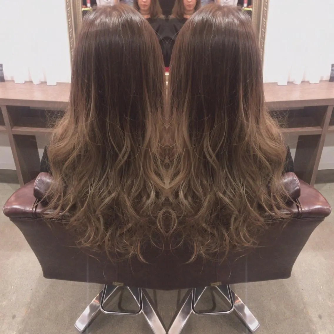 ロング カラー レイヤーカット匠 イソザキノリユキのヘアスタイル