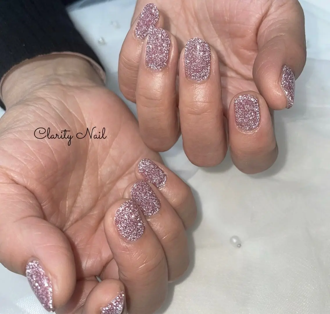 ネイル フラッシュネイル ラメ(グリッター) ワンカラーネイル ハンドネイル Clarity Nailのネイルデザイン