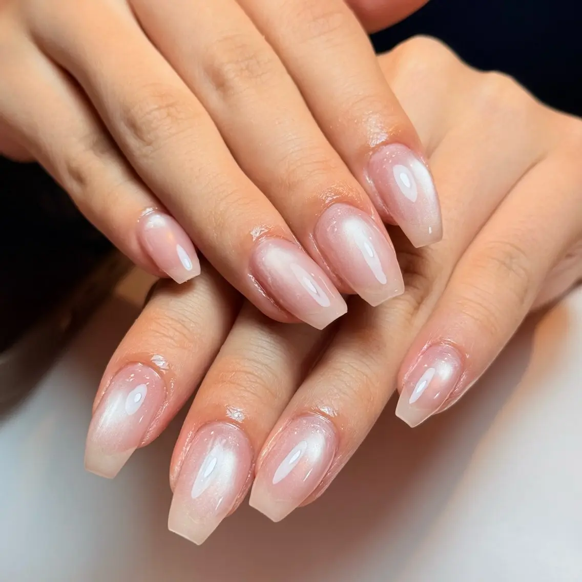 ネイル アートネイル チークネイル フレンチネイル グラデーション キラキラネイル ハンドネイル Risa_ Nailのネイルデザイン