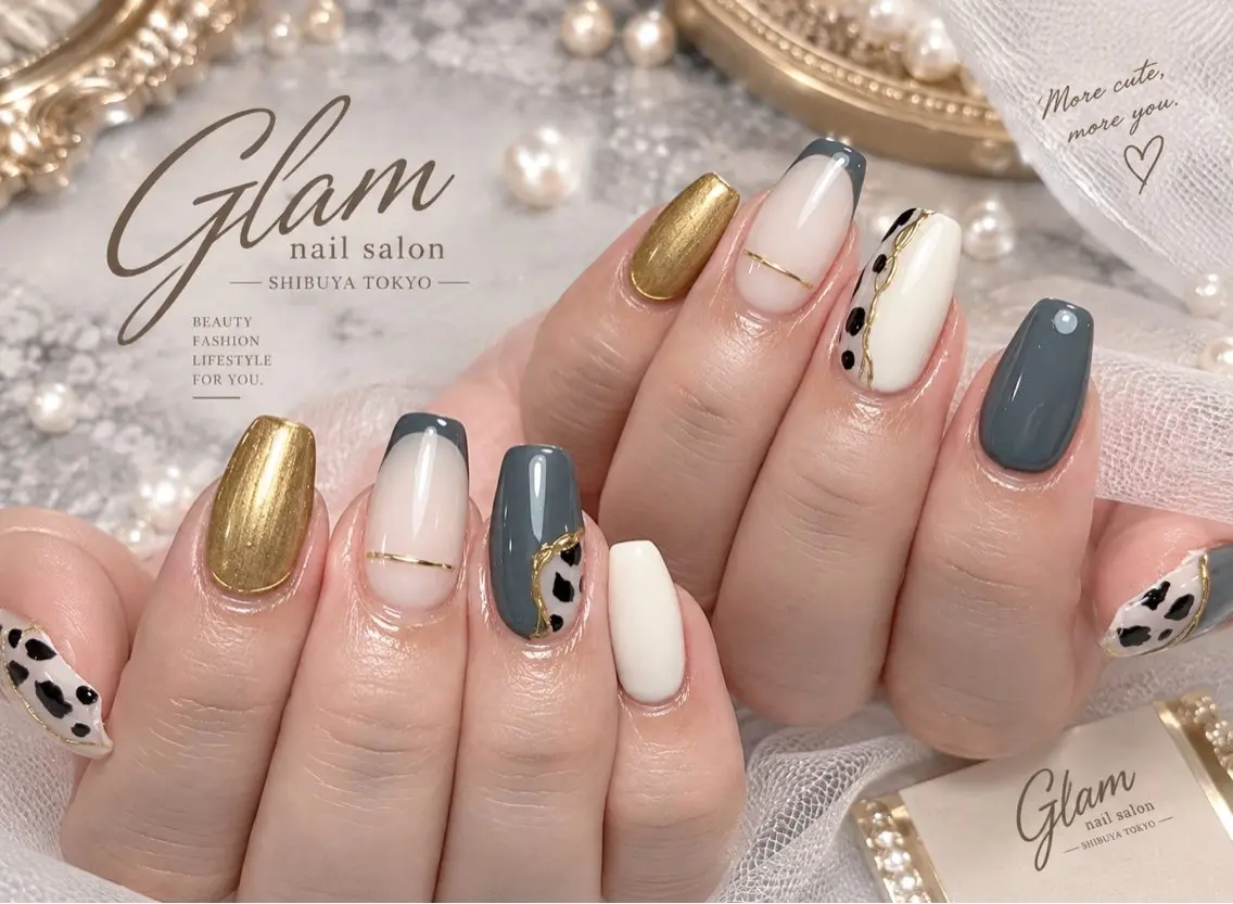 ネイル ハンドネイル エツメ💅 長さ出し🎀デザインのネイルデザイン