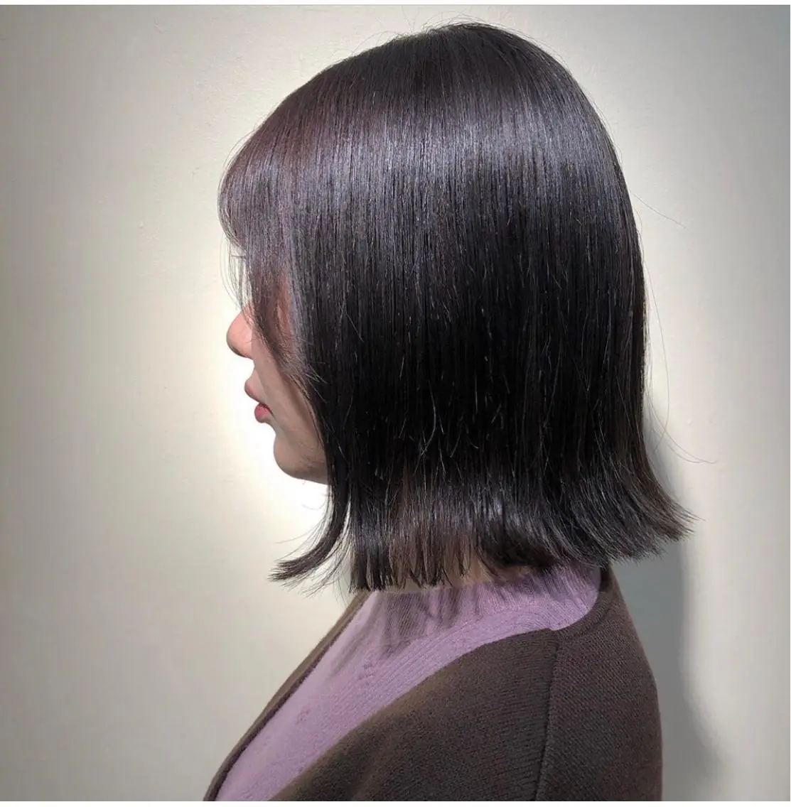 ミディアム ボブ カット ヘアカラー トリートメント ボブ♡柔らかいカラー 實松栞理のヘアスタイル