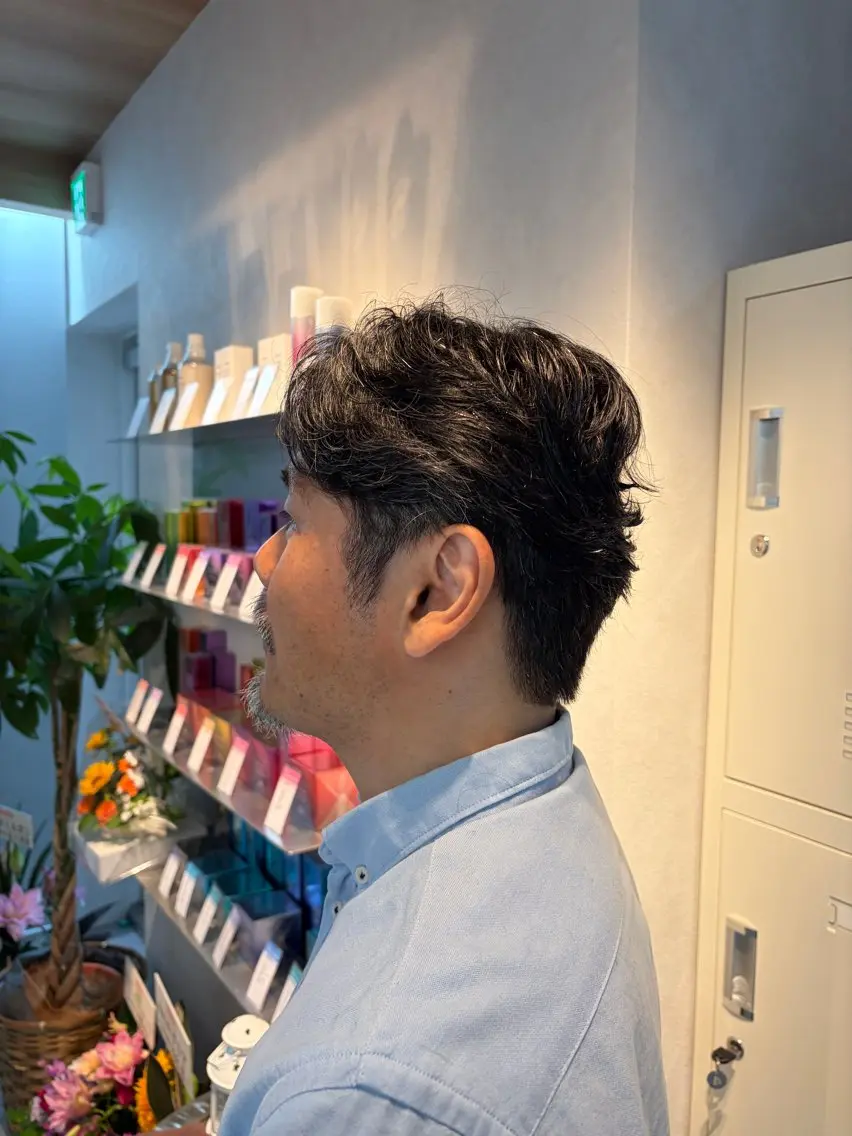 ショート メンズ くせ毛 ショートヘア カット 宗像遼大/ ヘアカラー/白髪染めのヘアスタイル