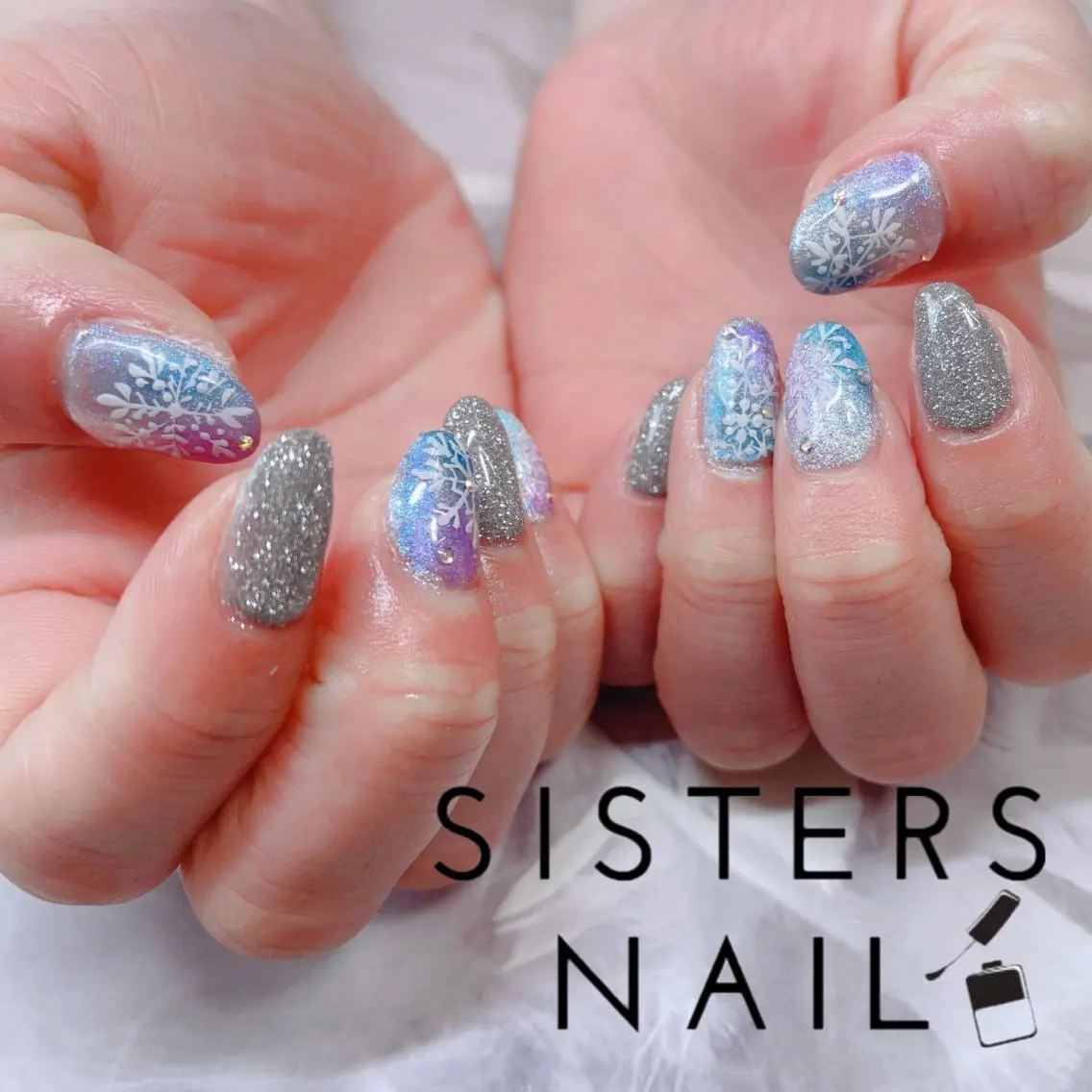 ネイル アートネイル 成人式 フラッシュネイル キラキラネイル ラメ(グリッター) sisters nail.fのネイルデザイン