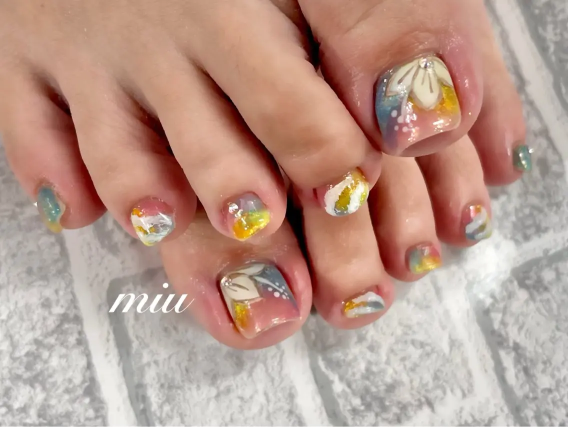 ネイル フットネイル miu nail 🐾mihoのネイルデザイン