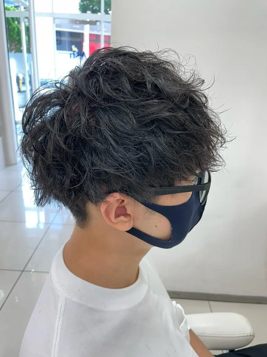 パーマ メンズ カット パーマ 伊佐 愛のヘアスタイル