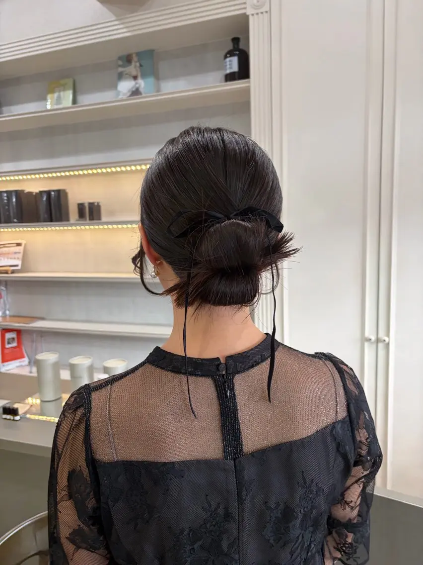 ミディアム ヘアアレンジ ヘアセット 髪質改善特化🥣🫧 天神美容室のヘアスタイル