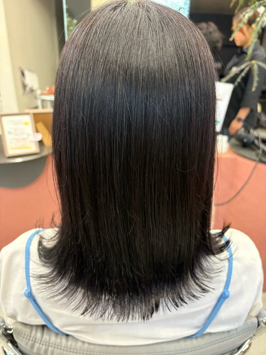 ミディアム カット ヘアカラー カットモデル０円✂️ 🫧shiori🎀のヘアスタイル