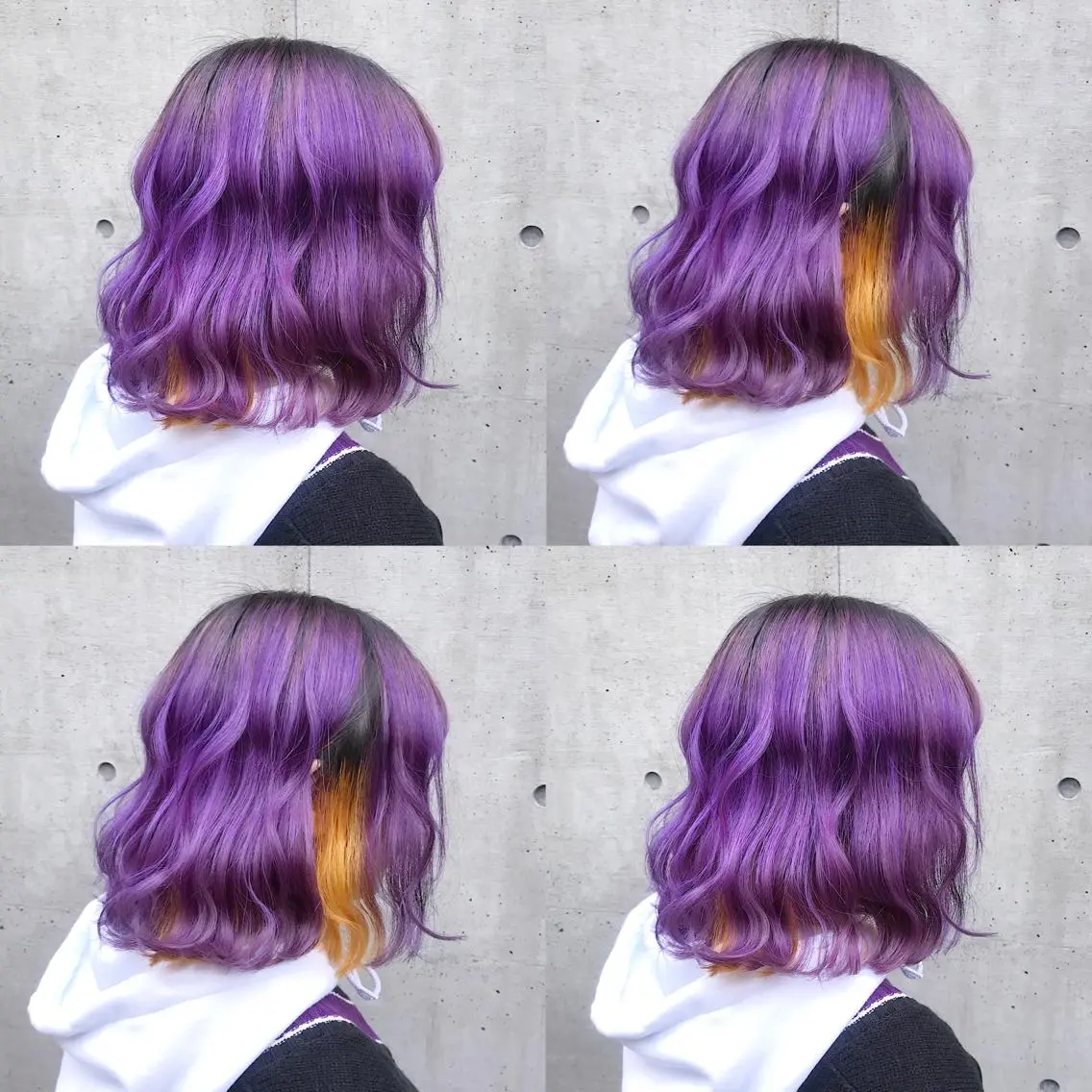 ミディアム カラー ヘアアレンジ TAKUMAブリーチ /切りっぱなし🪽のヘアスタイル