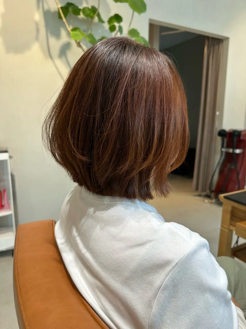 ミディアム カラー ベージュカラー オレンジ オレンジベージュ レイヤーカット 永野真也 透明感カラー🪞のヘアスタイル