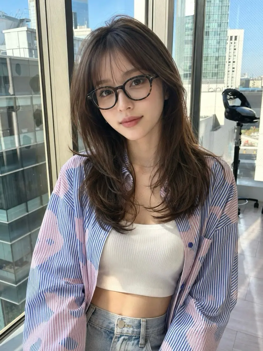 ロング カラー ロングレイヤー レイヤーカット ロング カット ヘアカラー トリートメント SHION/銀座 まとまるカット🩵のヘアスタイル