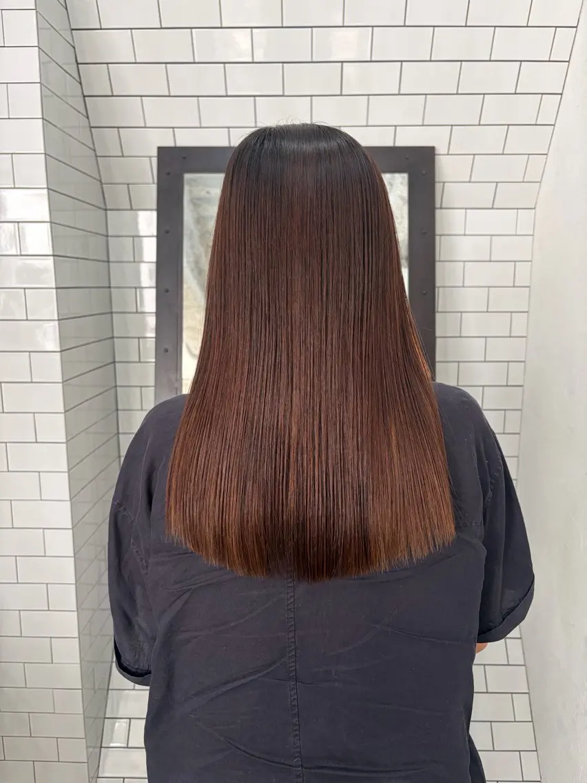 セミロング 髪質改善 縮毛矯正 妙見 知洋のヘアスタイル