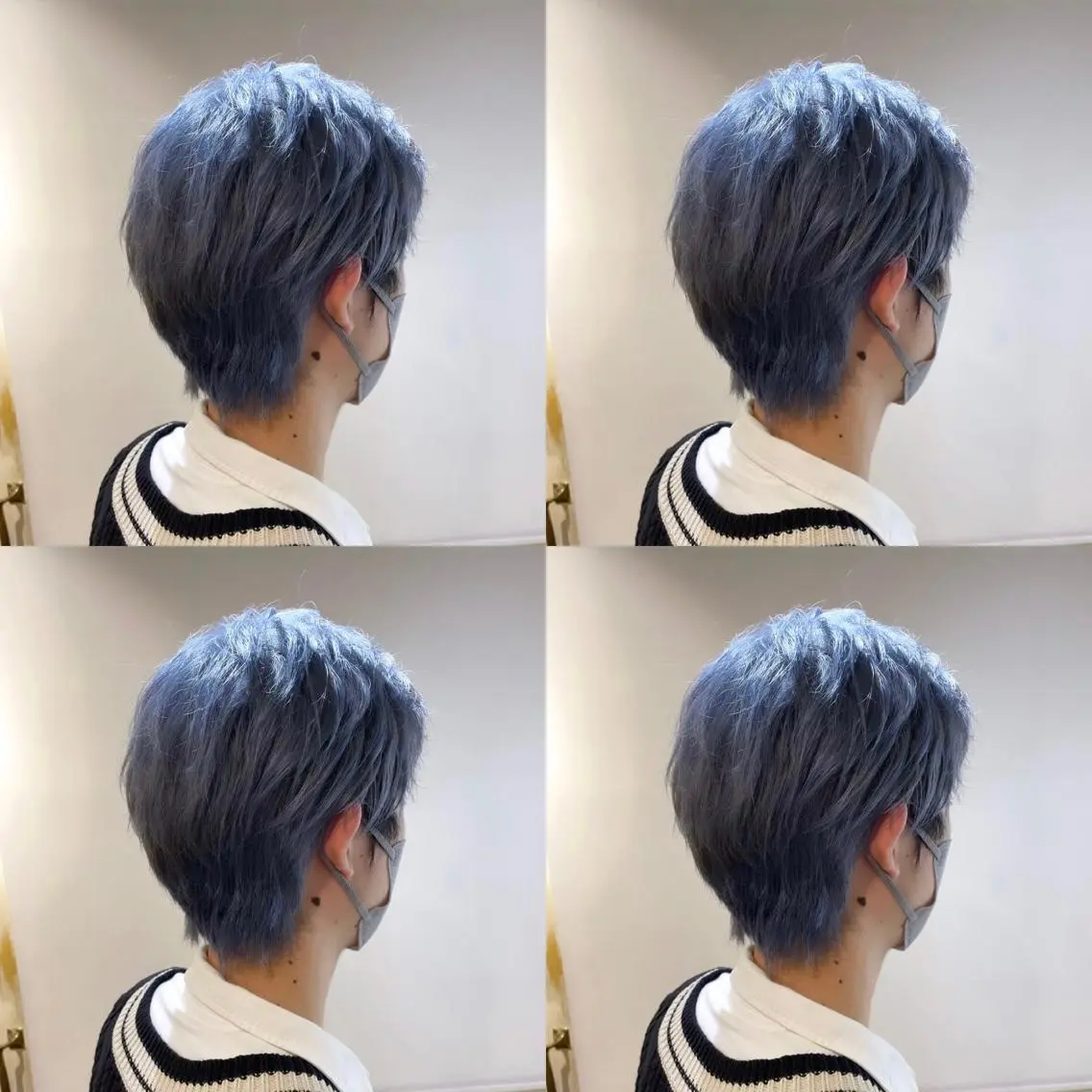 ショート カラー メンズ ブルーカラー シルバー 🌟トップデザイナー 高橋🌟のヘアスタイル