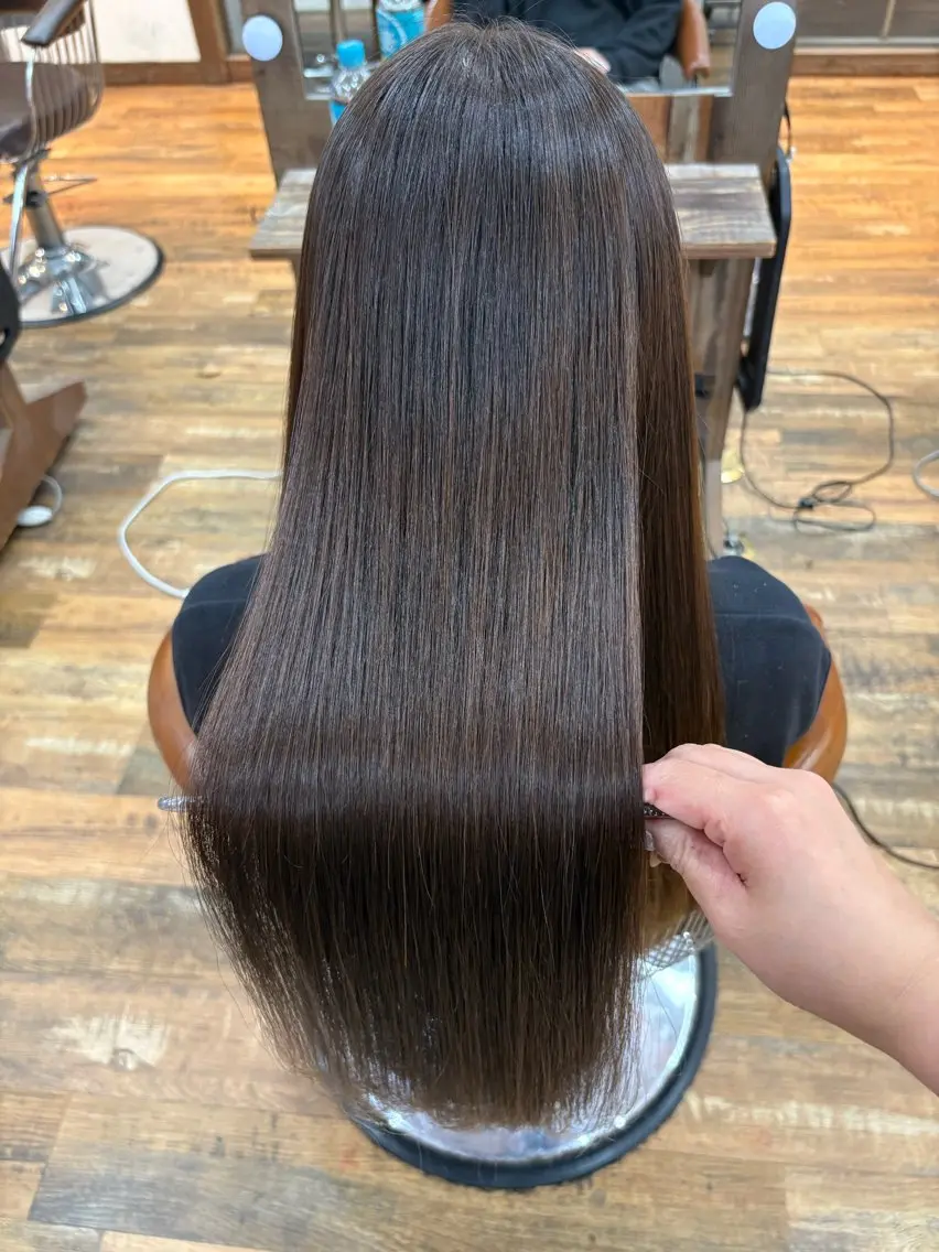 ロング カラー カット ヘアカラー 縮毛矯正 レナ┊︎髪質改善 ┊︎シルクストレートのヘアスタイル