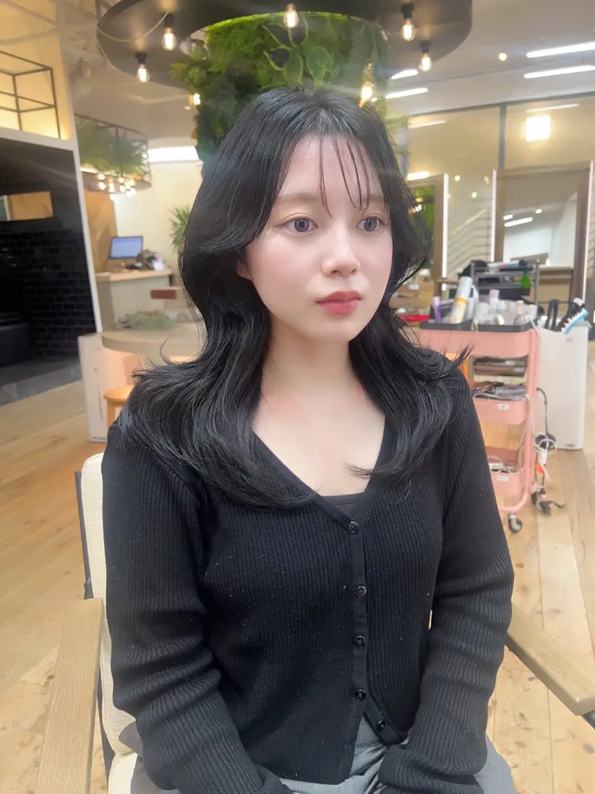 セミロング 韓国風ヘア レイヤーカット カット ヘアカラー 🩶レイヤーカット/ さわ🩶のヘアスタイル