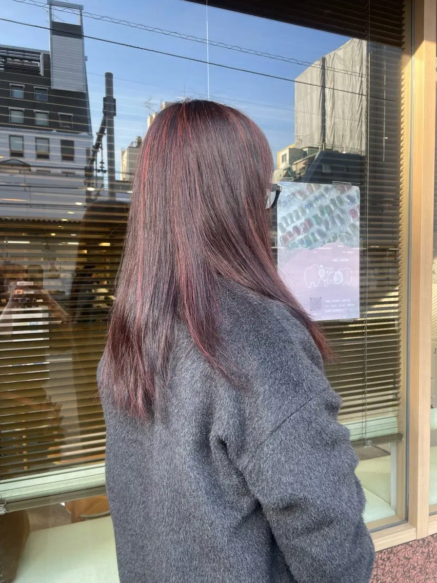 ロング カラー ハイライトカラー ピンクカラー ハイライト 髪質改善/Bloss om🌷高橋沙衣のヘアスタイル