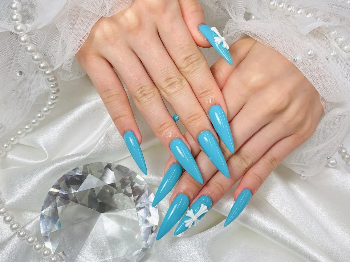 ネイル ブルー ハンドネイル bijou nails 舞のネイルデザイン