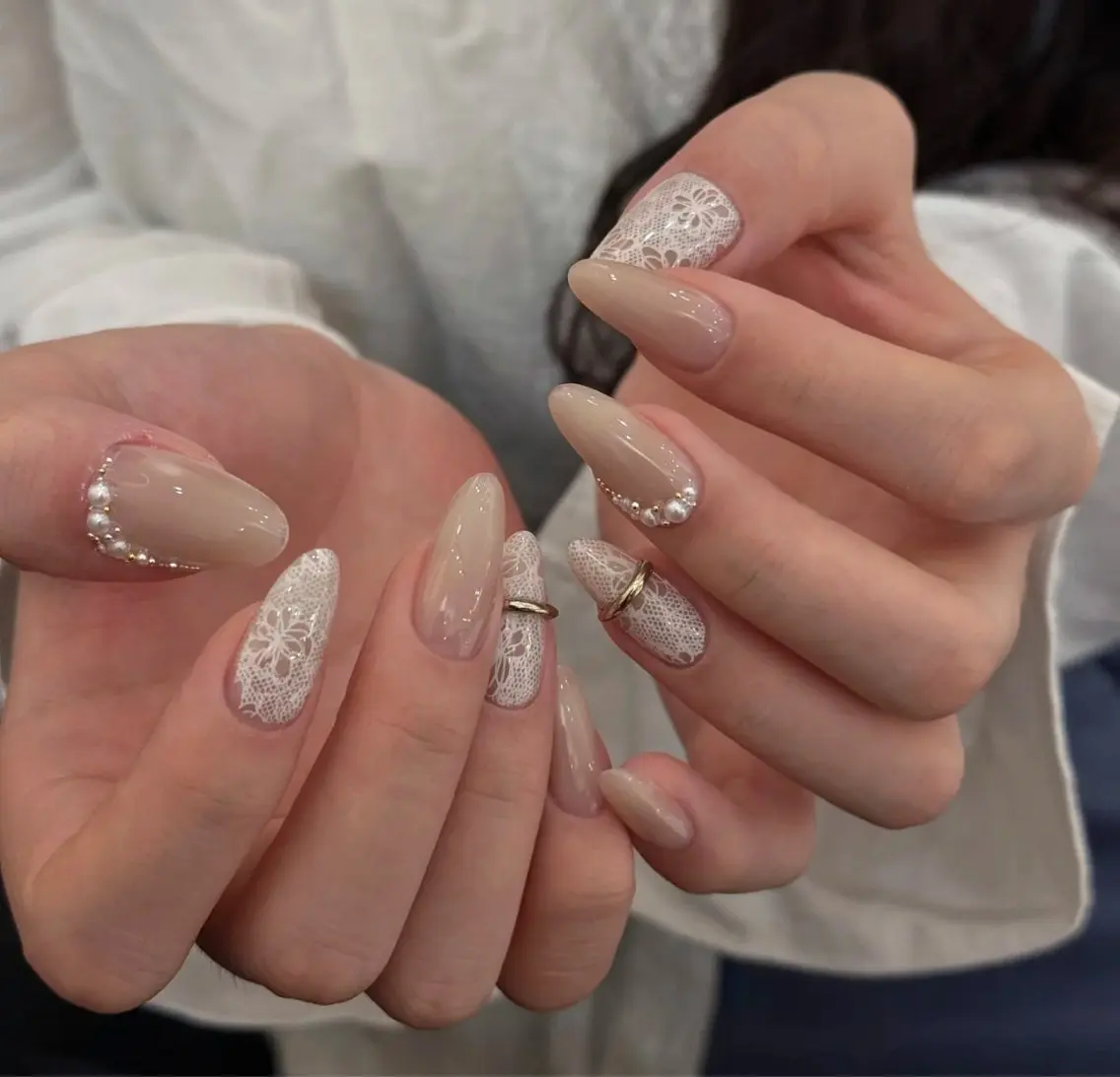 ネイル アートネイル オーロラネイル チークネイル フレンチネイル ガラスフレンチ ハンドネイル 🎀🎀YooLi Nail Salonのネイルデザイン