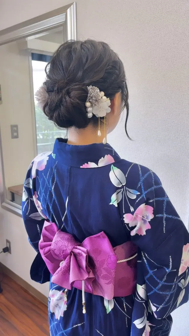 ミディアム カラー ヘアアレンジ 浴衣 着付け yukimi .のヘアスタイル