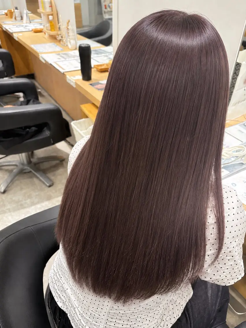 ロング カラー 透明感カラー グレージュ ラベンダーカラー ラベンダーグレージュ ラベンダーグレー 大阪美容師/ さきのヘアスタイル
