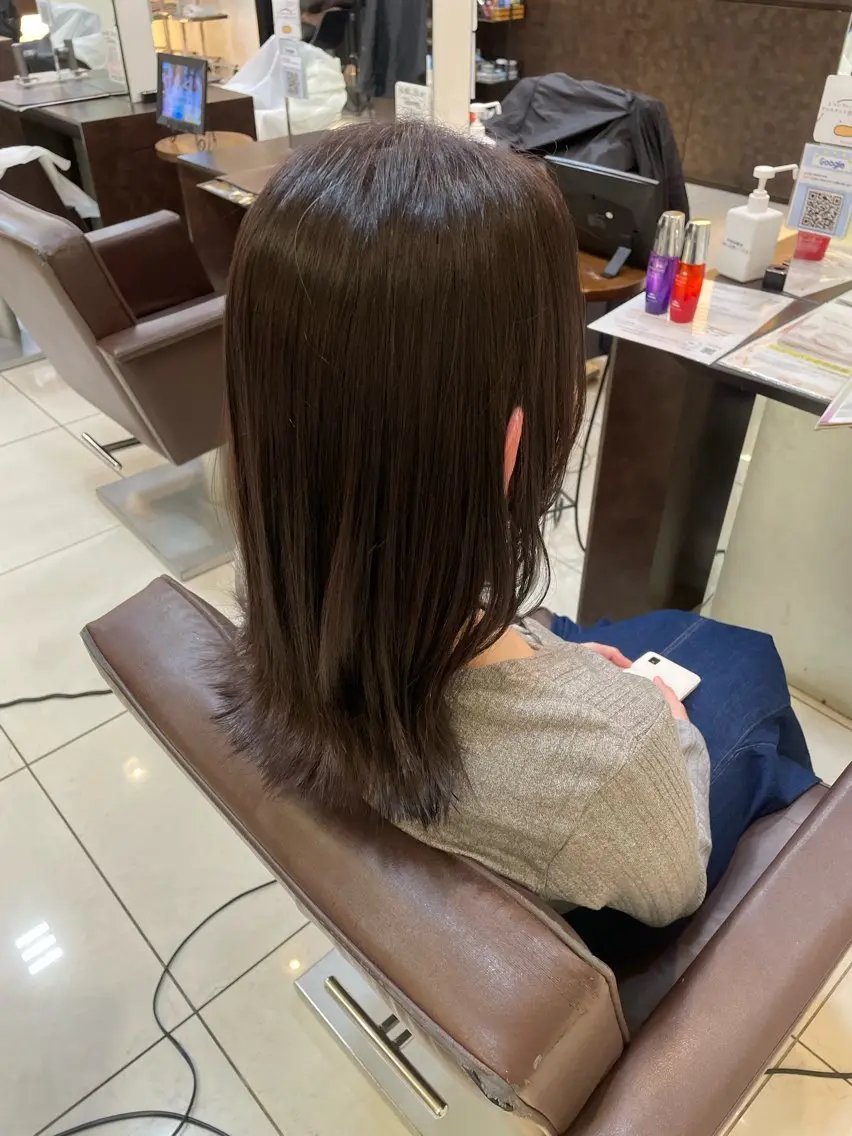 ミディアム カラー 🤎韓国ヘア ベージュ まゆか🤎のヘアスタイル
