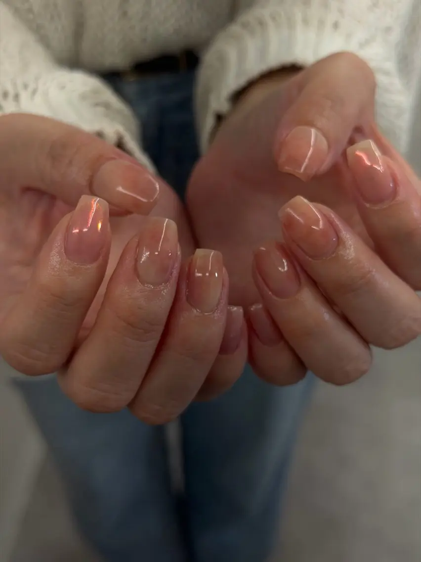 ネイル オーロラネイル クリアネイル ジェルネイル マグネットネイル ニュアンスネイル ハンドネイル ハンドケア Bana_ Nailのネイルデザイン