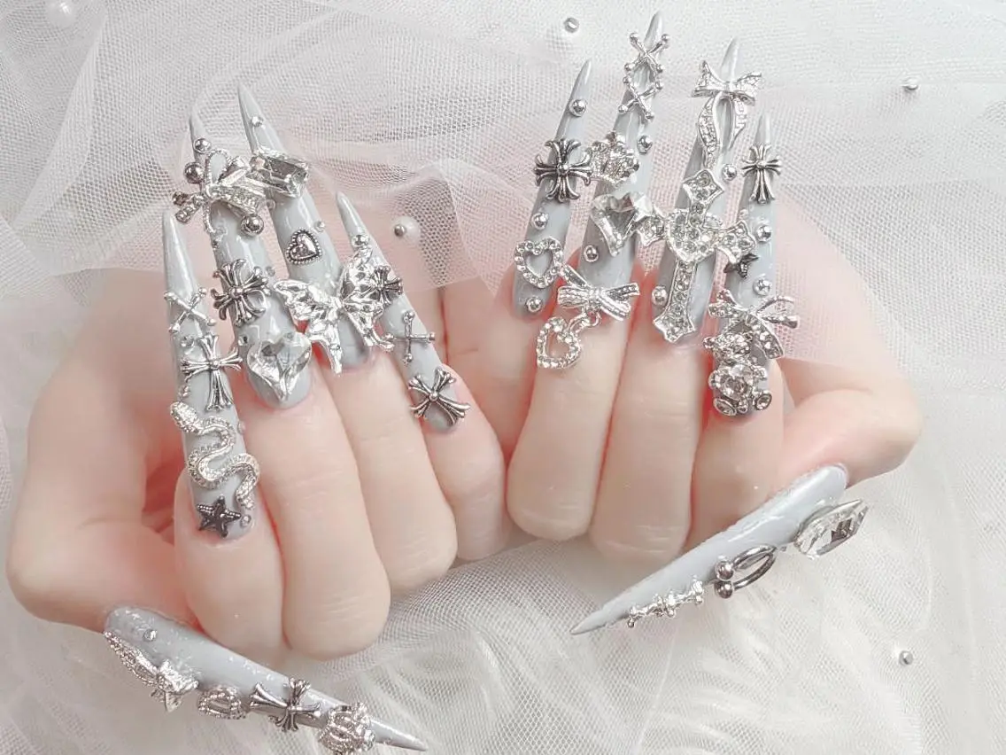 ネイル 成人式 大理石ネイル(マーブル) リボン 夏ネイル ネイルチップ ハンドネイル Mi Na Nail Salonのネイルデザイン