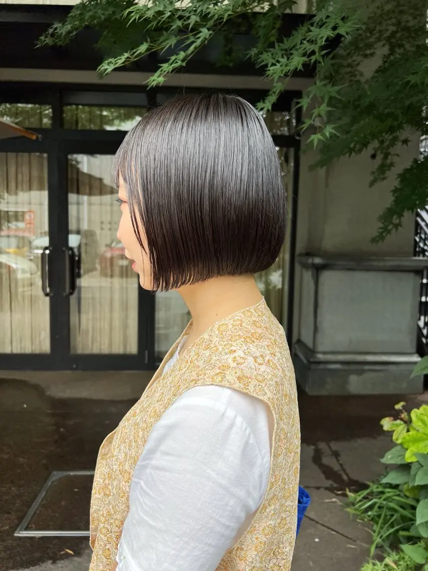 ショート 切りっぱなしボブ ボブ メンズヘア/大人男子 /ナチュラルのヘアスタイル