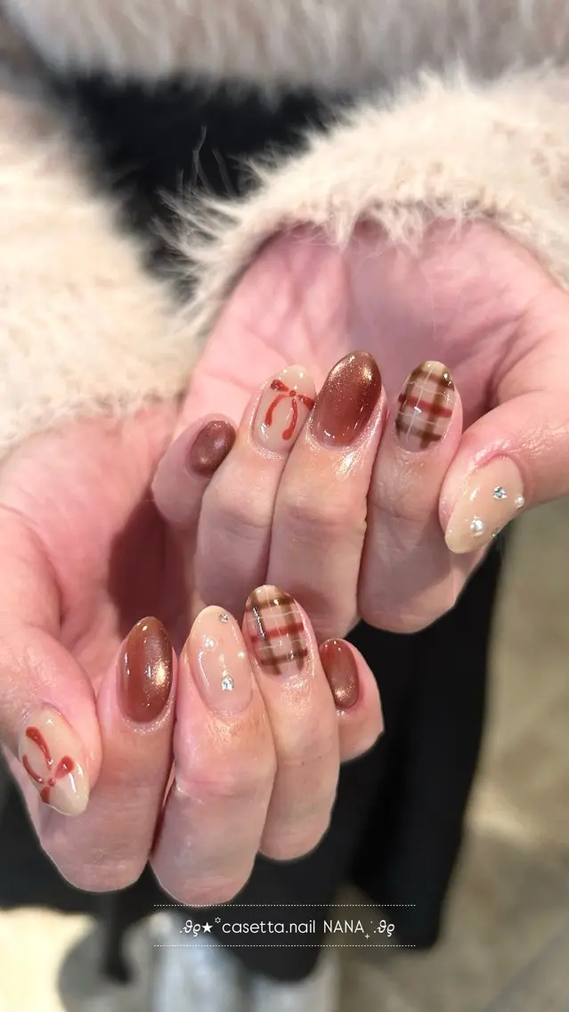 ネイル リボン casetta namiのネイルデザイン