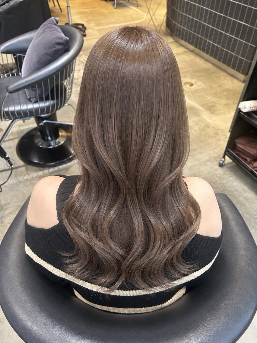 ロング カット ヘアカラー トリートメント 縮毛矯正/レイヤー ミディアム/笑 璃のヘアスタイル