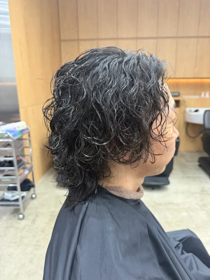 ミディアム パーマ メンズ カット パーマ fifth天神 パーマ特化/石橋航海のヘアスタイル