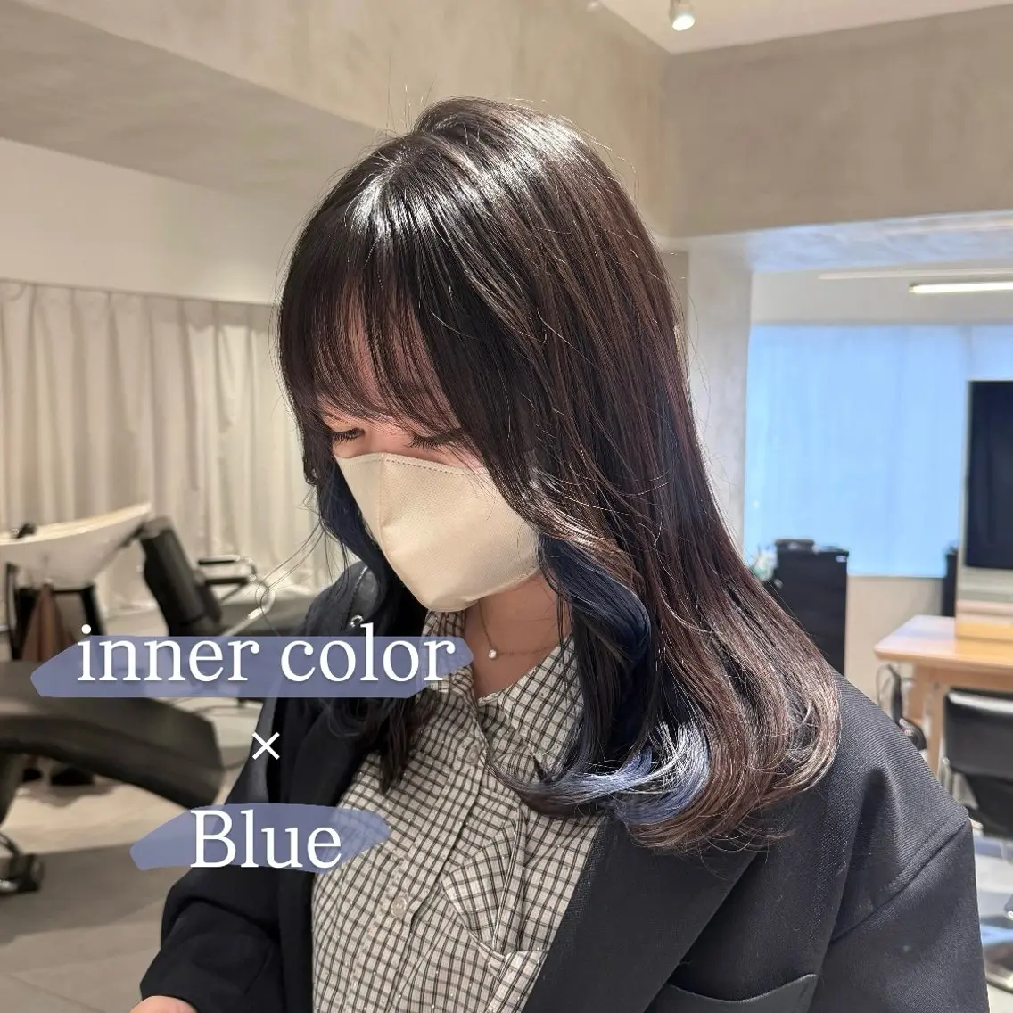 ロング カラー ブリーチ ブルーカラー ツヤ髪/透け感ヘア 💎Nokaのヘアスタイル