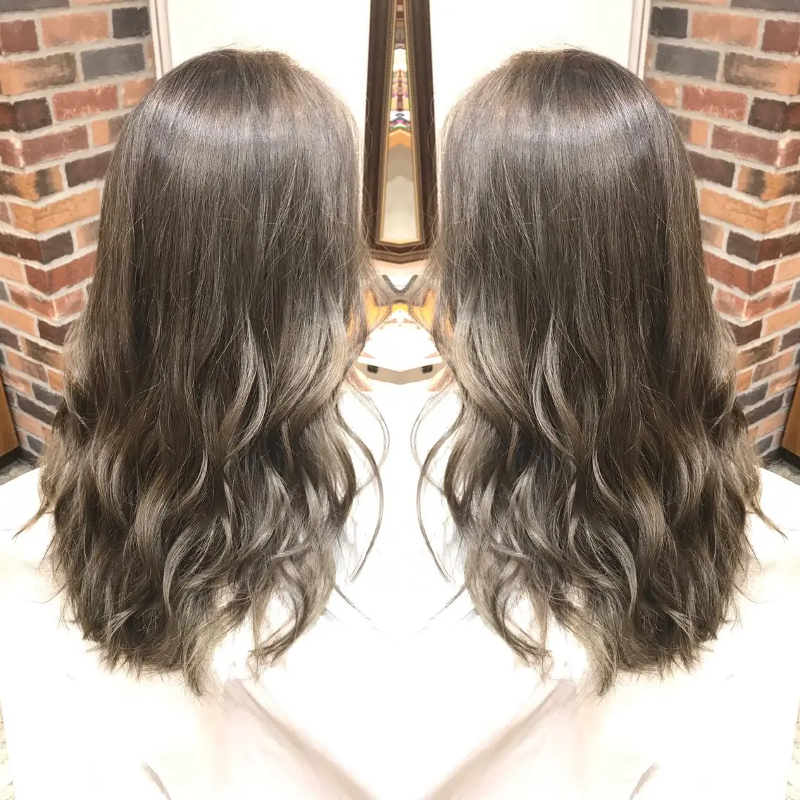 セミロング カラー パーマ ヘアアレンジ メンズ キッズ 透明感カラー グレージュ Forest. -髪質改善-のヘアスタイル