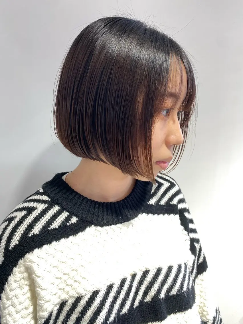 ショート カラー ヘアアレンジ 切りっぱなしボブ ショートボブ ボブ 髪質改善 ショートヘア カット ヘアカラー 新井 広之のヘアスタイル
