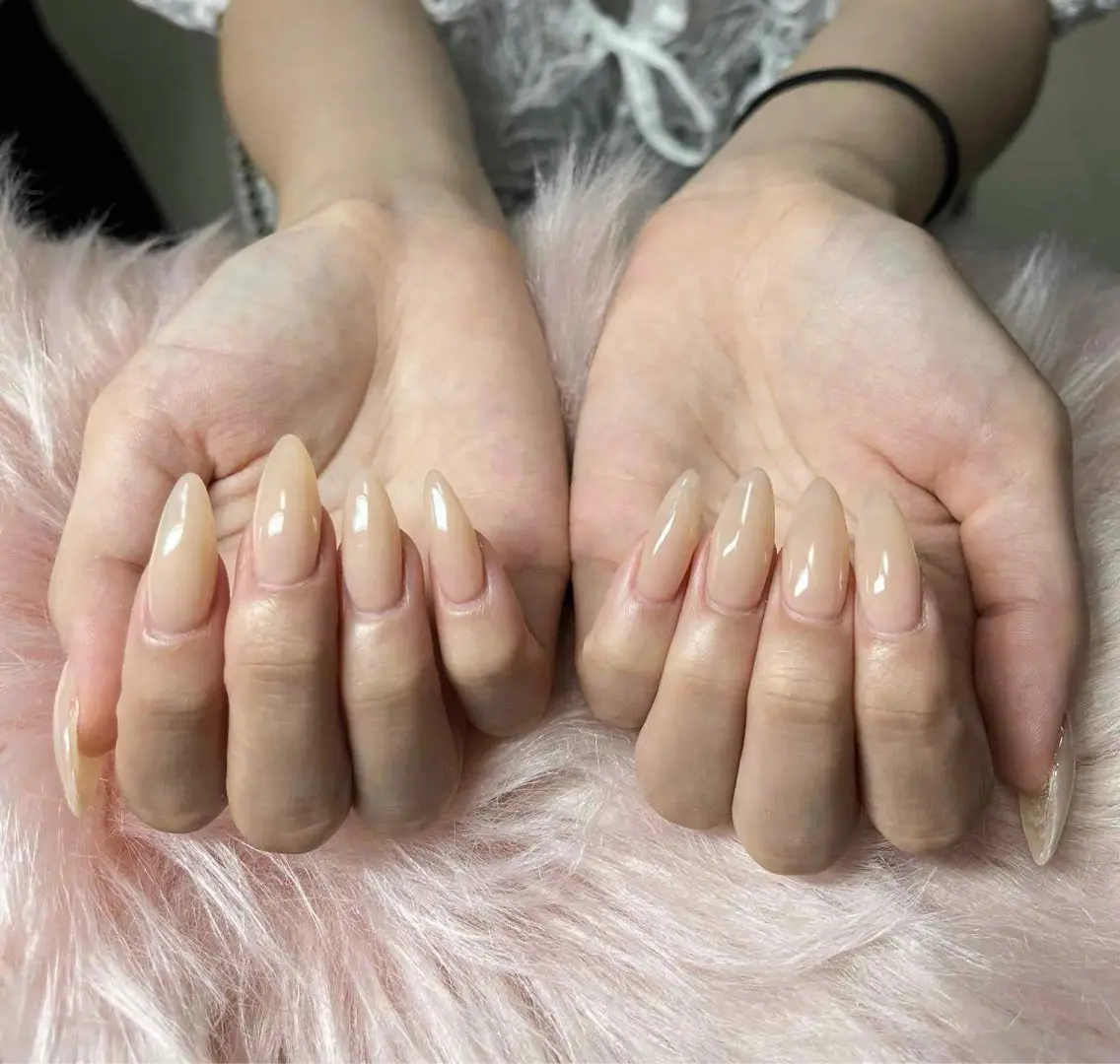 ネイル フレンチネイル ジェルネイル ガラスフレンチ ハロウィン ハート ハンドネイル H.baby Nail Salonのネイルデザイン