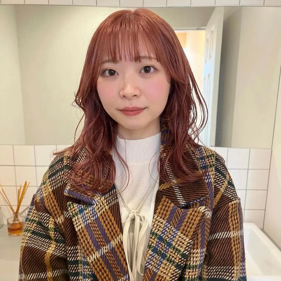 ロング カラー ベージュカラー ピンクカラー ピンクベージュ arisa/暖色 /伏見/レイヤーのヘアスタイル