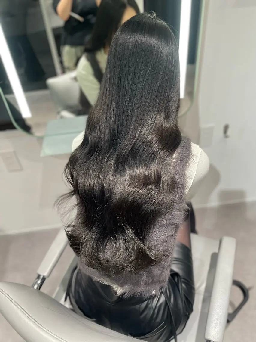 ロング カット ヘアカラー トリートメント 透明感巻ける縮毛矯正 可愛いStyle杏琉のヘアスタイル