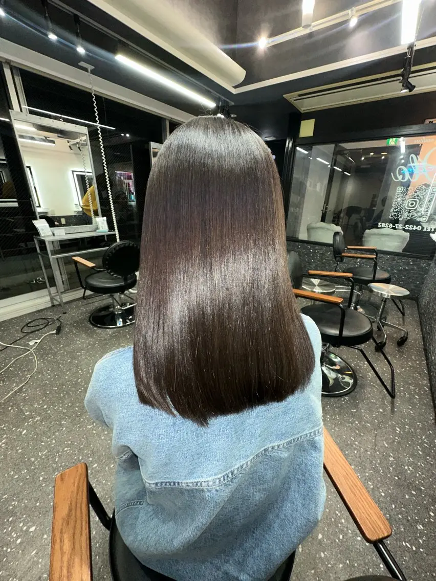 ロング パーマ カット 縮毛矯正 トリートメント 髪質改善⭐️縮毛矯正 中野⭐️Rinaのヘアスタイル