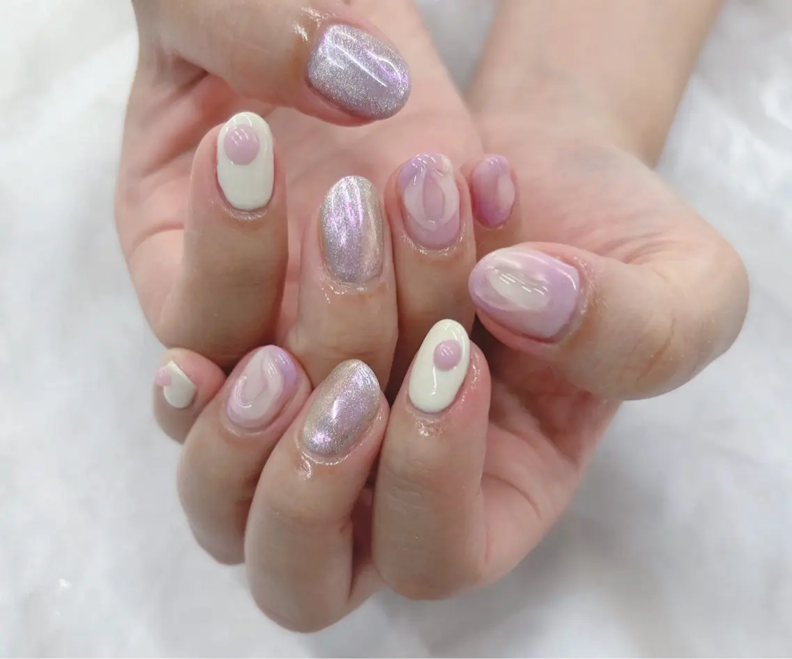 ネイル ニュアンスネイル ぷっくりネイル ハンドネイル agré ネイルサロン アグレのネイルデザイン