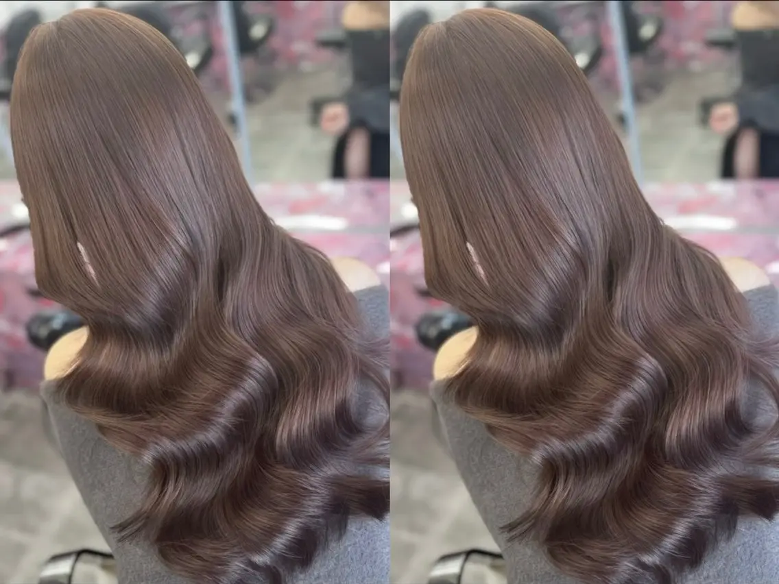 ロング カラー ベージュカラー ブリーチ ブラウンカラー 透明感カラー ダブルカラー カット ヘアカラー トリートメント 💍モテる艶髪 透明感カラー💖のヘアスタイル