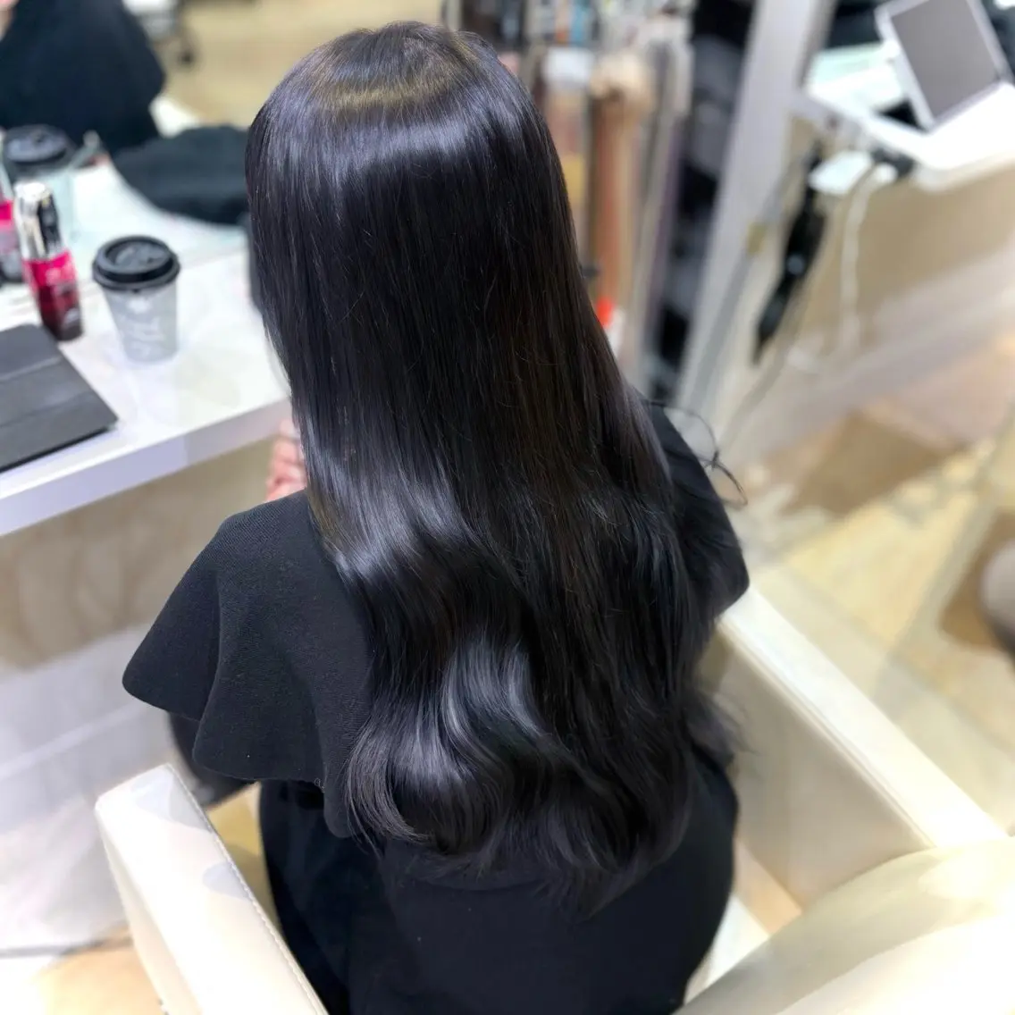 ロング アッシュ アッシュグレー アッシュグレージュ カット ヘアカラー トリートメント 新宿/艶カラー 🎀韓国ヘアKANAのヘアスタイル