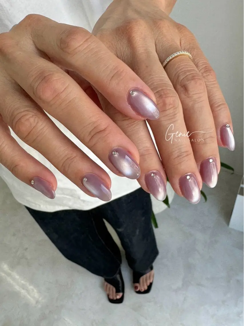 ネイル マグネットネイル ニュアンスネイル ハンドネイル Nail salon Genieのネイルデザイン