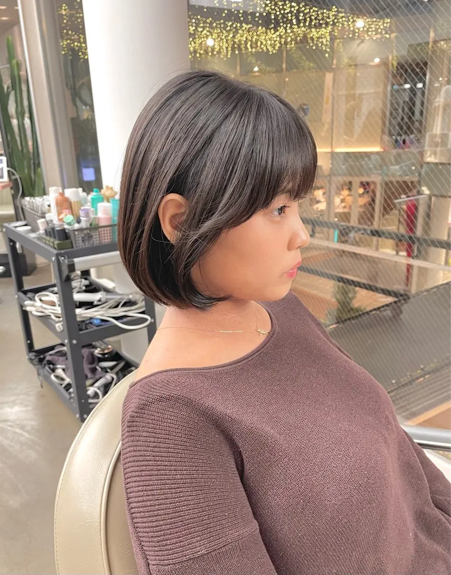 ショート ボブ 韓国風ヘア カット トリートメント ヘアセット ♡レイヤーボブ パーマ/うらら♡のヘアスタイル